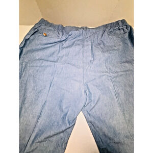 Mens Lightweight Light Blue Pants Elastic Waist Pants 48 x 30 Made in USA